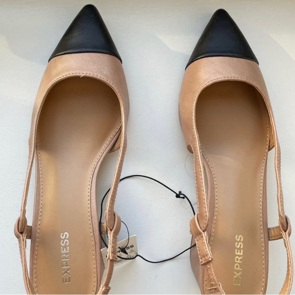 Express Toe Cap Slingback Block Heels - Picture 2 of 3